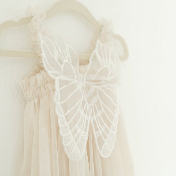 Baby Girl Toddler Tulle Dress with 3D Butterfly Wings Embellishment - Picture 3 of 4